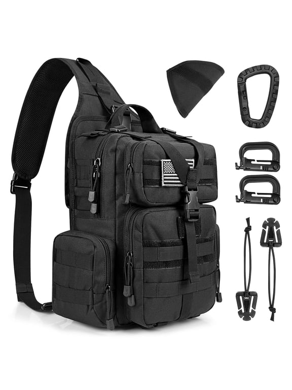 Outdoor Sling Bag Crossbody Backpack with Adjustable Holder, Durable Shoulder Daypack for Men