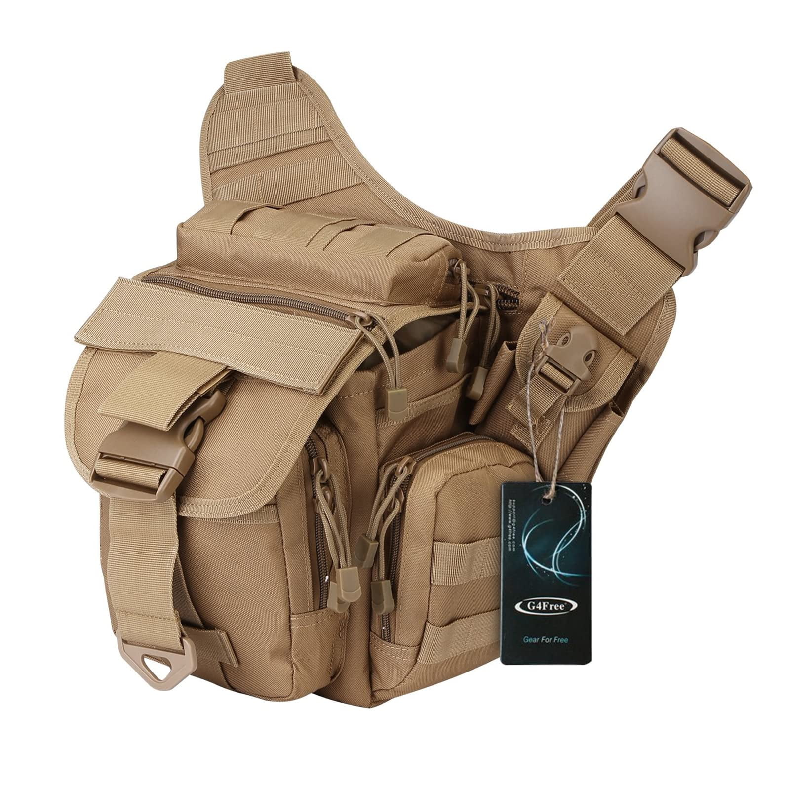 G4Free Messenger Sling Bag for Men Women, Fishing Tackle Crossbody Utility Shoulder Pack Outdoor Travel Side Bag