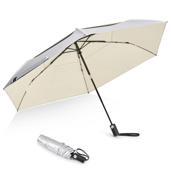 G4Free Travel Umbrella Ultralight UPF 50+ UV Protection Compact Sun Umbrella, Double Canopy Super Slim Small Portable Automatic Anti-bounce Close