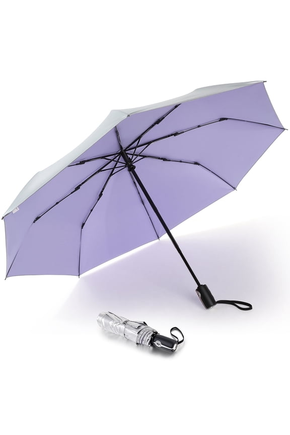 UPF 50+ UV Protection Large Travel Umbrella 42/46 Inch Auto Open Close Windproof Sun Blocking Umbrella