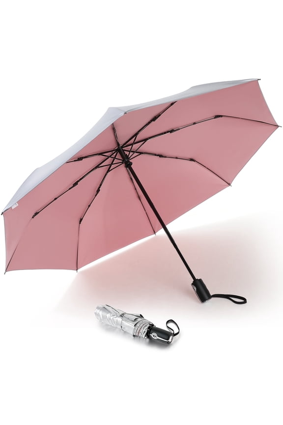 UPF 50+ UV Protection Large Travel Umbrella 42/46 Inch Auto Open Close Windproof Sun Blocking Umbrella