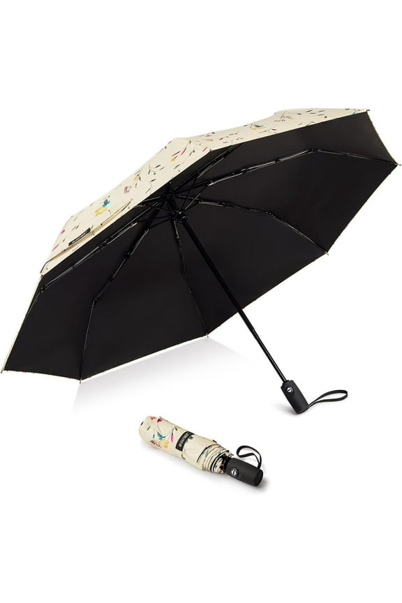 UPF 50+ UV Protection Large Travel Umbrella 42/46 Inch Auto Open Close Windproof Sun Blocking Umbrella