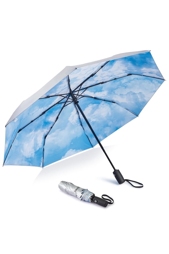 UPF 50+ UV Protection Large Travel Umbrella 42/46 Inch Auto Open Close Windproof Sun Blocking Umbrella