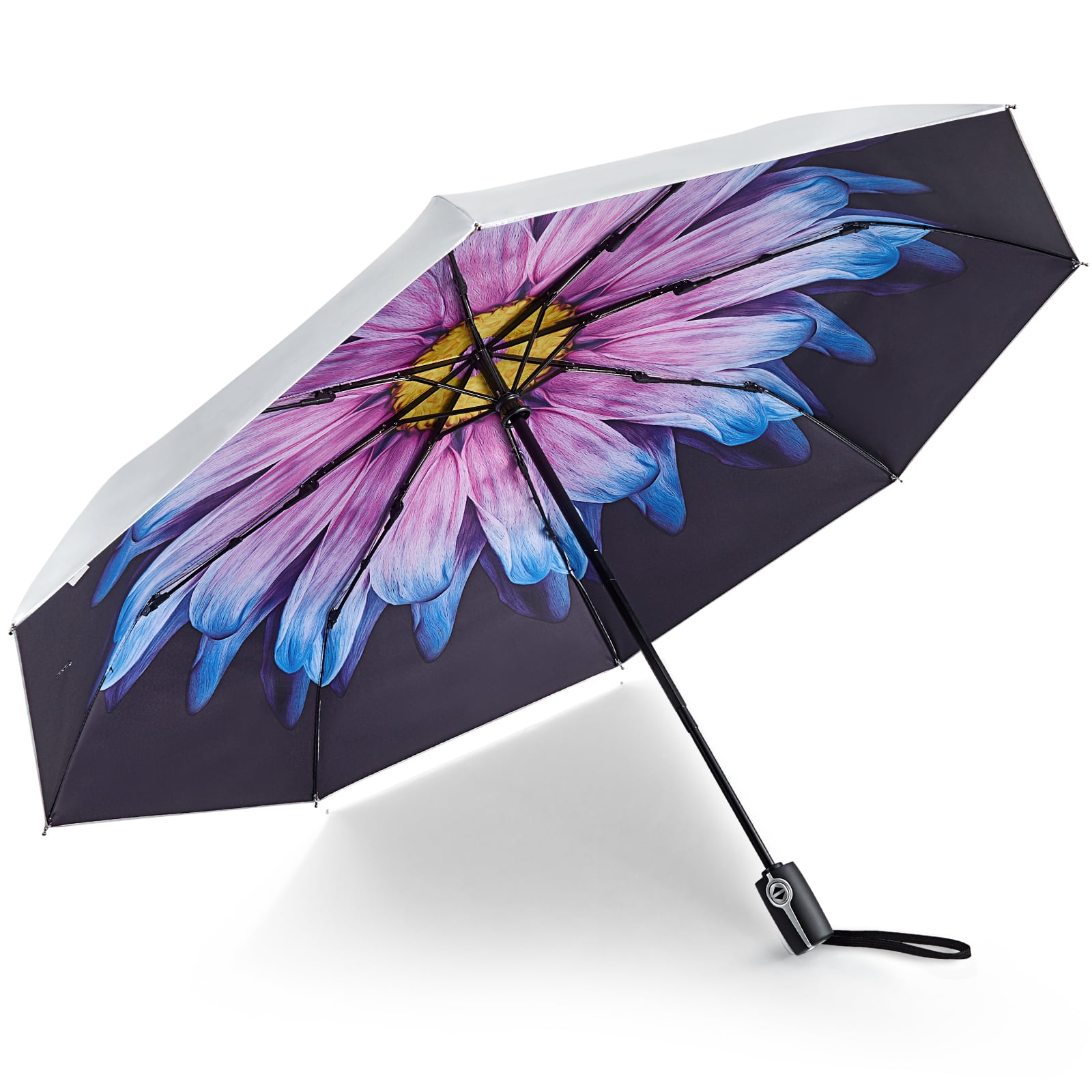 G4Free paraplu, uv-bescherming, 157,5 cm, golf, opent automatisch, geventileerd, dubbel, extra groot, winddicht, oversized, geschikt voor zon en regen, regenboog/zwart