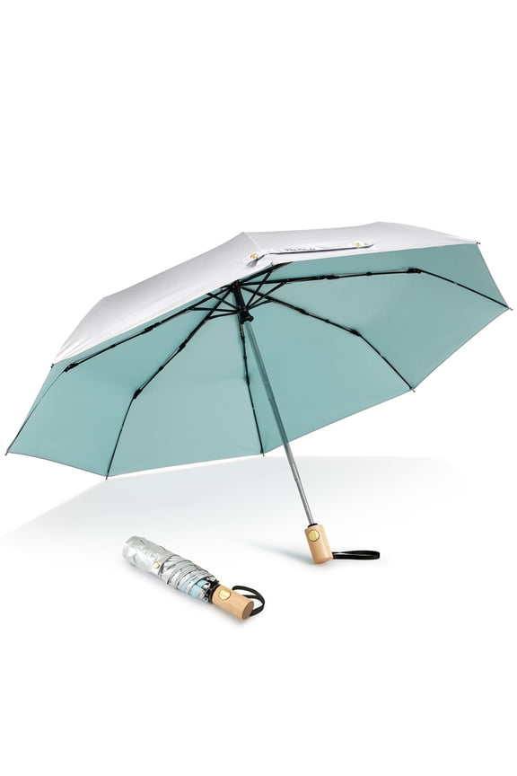 UPF 50+ UV Protection Travel Sun Umbrella Compact 42 Inch Small UV Blocking SPF Umbrella Auto Open Close