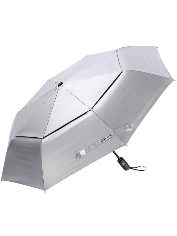 UPF 50+ UV Protection Travel Umbrella 42/46 Inch Windproof Silver Coating Sun Blocking Umbrella