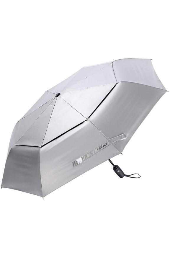 UPF 50+ UV Protection Travel Umbrella 42/46 Inch Windproof Silver Coating Sun Blocking Umbrella