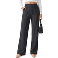 thumbnail image 1 of G4Free Waffle Wide Leg Dress Pants for Women High Waisted Work Trousers, 1 of 7