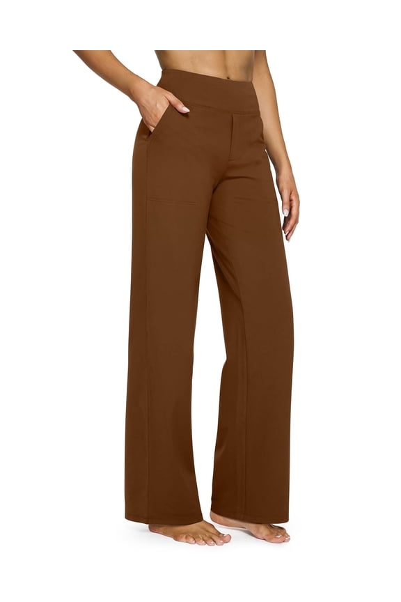 Yoga Pants Women Wide Leg Pants with Pockets High Waist Stretch Dress Casual Sweatpants Petite/Regular/Tall