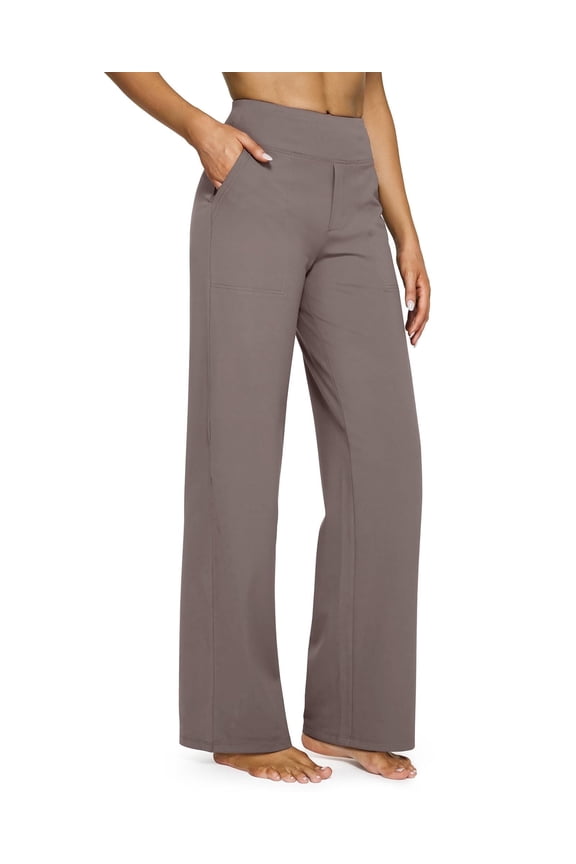 Yoga Pants Women Wide Leg Pants with Pockets High Waist Stretch Dress Casual Sweatpants Petite/Regular/Tall