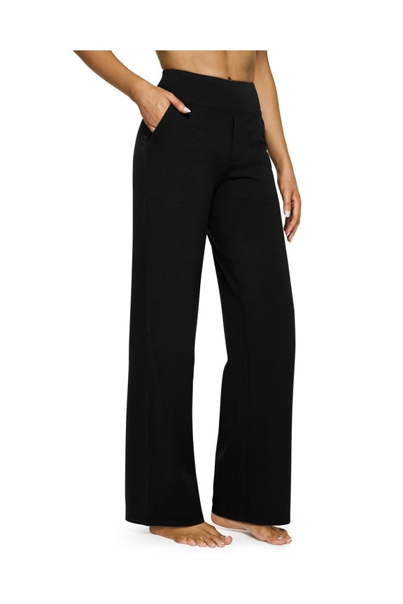Yoga Pants Women Wide Leg Pants with Pockets High Waist Stretch Dress Casual Sweatpants Petite/Regular/Tall