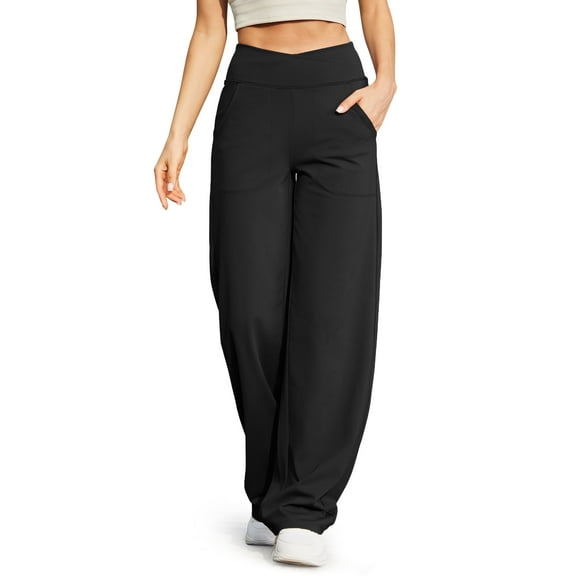 G4Free Wide Leg Pants for Women Loose Yoga Pants with Pockets Petite/Regular/Tall Stretch Casual Lounge Pants