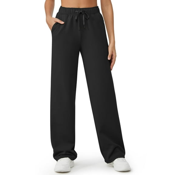 G4Free Wide Leg Sweatpants Women High Waisted Fleece Lined Pants with Pockets Winter Lounge Workout Yoga Trousers