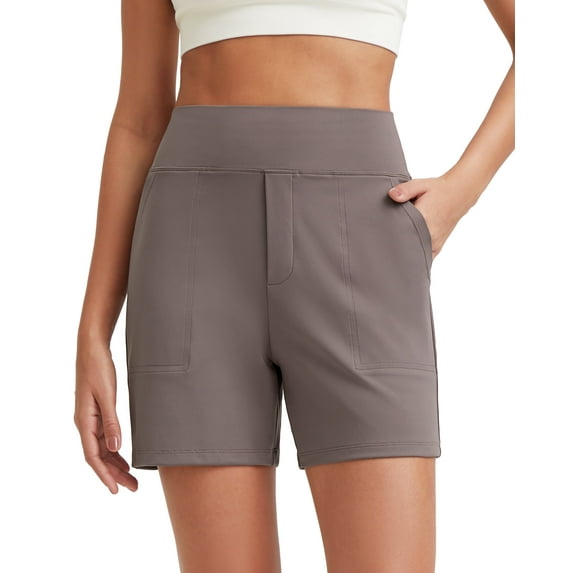G4Free Women's 5'' Athletic Shorts High Waisted Running Yoga Shorts Summer Casual Shorts with Pockets