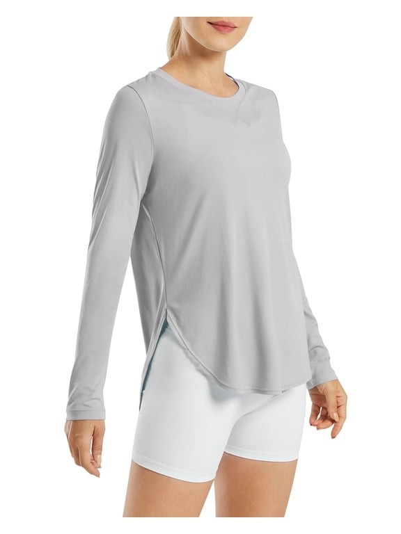 Women's UPF 50+ UV Shirts Long Sleeve Workout Sun Shirt Outdoor Gym Hiking Tops Quick Dry Lightweight