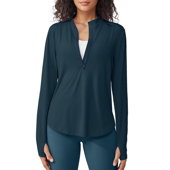 G4Free Womens UPF 50+ Sun Shirts Lightweight Golf Shirts Quick Dry Half Zip Workout Tops Running Hiking