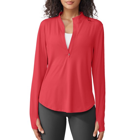 G4Free Womens UPF 50+ Sun Shirts Lightweight Golf Shirts Quick Dry Half Zip Workout Tops Running Hiking