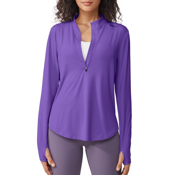 G4Free Womens UPF 50+ Sun Shirts Lightweight Golf Shirts Quick Dry Half Zip Workout Tops Running Hiking