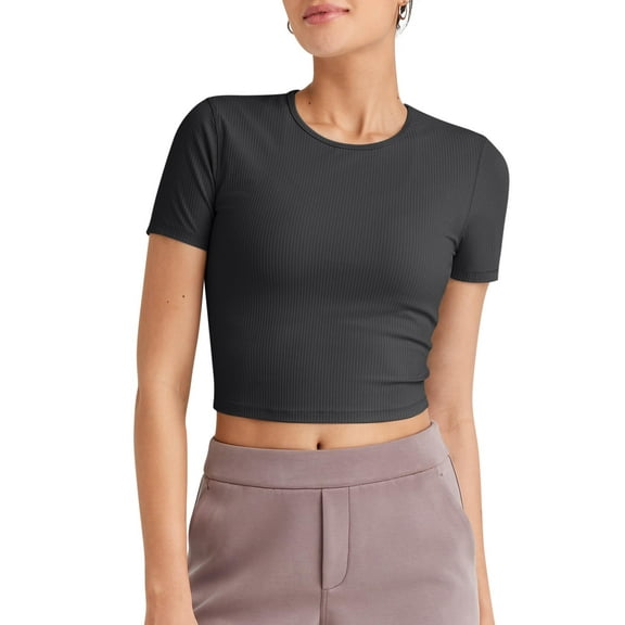 G4Free Women’s Slim Fit Workout T-Shirt, Casual Crop Top for Gym, Yoga, and Daily Wear