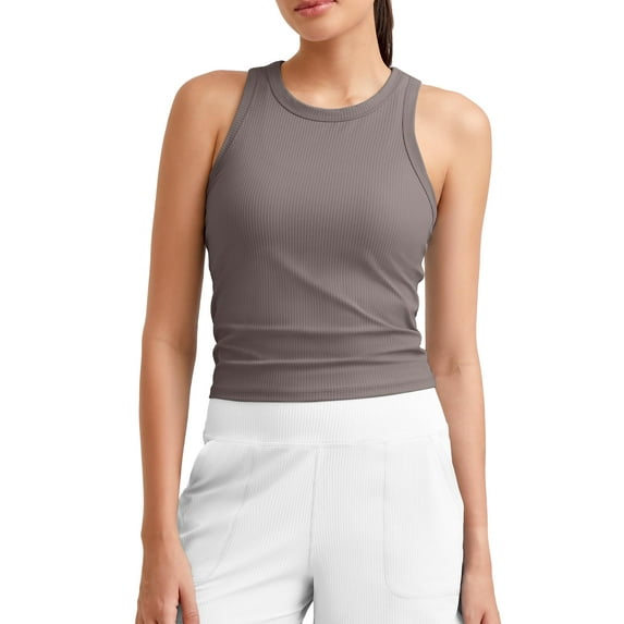 G4Free Workout Tank Tops for Women Slim Fitted Racerback Ribbed Athletic Gym Yoga Tanks Summer Casual