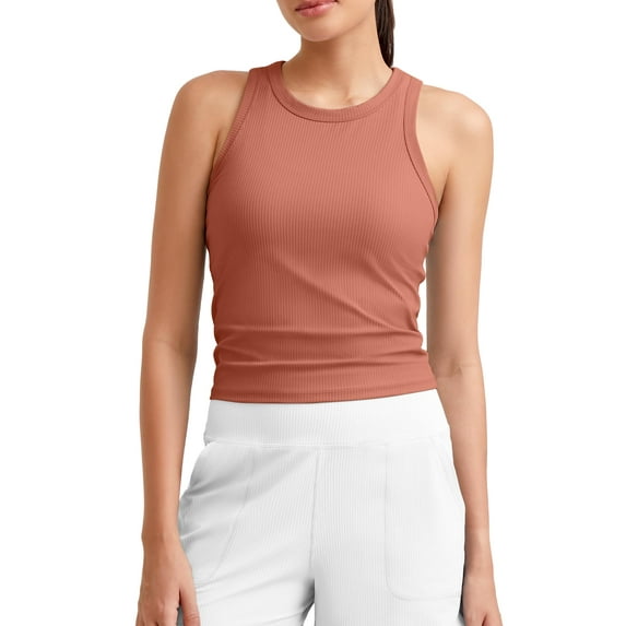 G4Free Workout Tank Tops for Women Slim Fitted Racerback Ribbed Athletic Gym Yoga Tanks Summer Casual