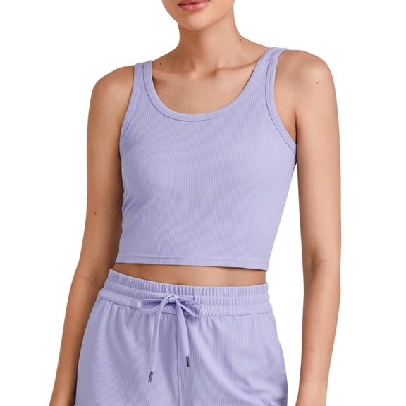 G4Free Workout Tank Tops for Women Slim Fitted U Neck Ribbed Athletic Gym Yoga Cropped Tanks Summer Casual