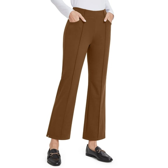 G4Free Yoga Dress Pants for Women Wide Leg Ankle Pants with Pockets Strechy Casual Loose Flare Work Pants