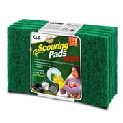 G4GADGET Heavy Duty Scouring Pads Green 5 Pack 3.9 x 5.9 inch / 10 x 15 cm   Non-Scratch Multipurpose Scrubber for Kitchen, Sink, Pots, Pans & Dish Cleaning   Durable Reusable Scourers