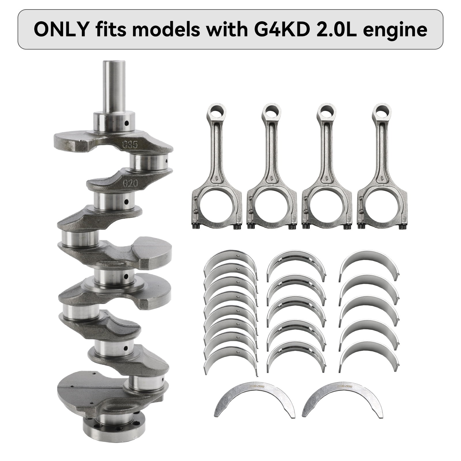 G4KD 2.0L Engine Rebuild Kit-Crankshaft Con Rod Bearing Kit for Hyundai Kia