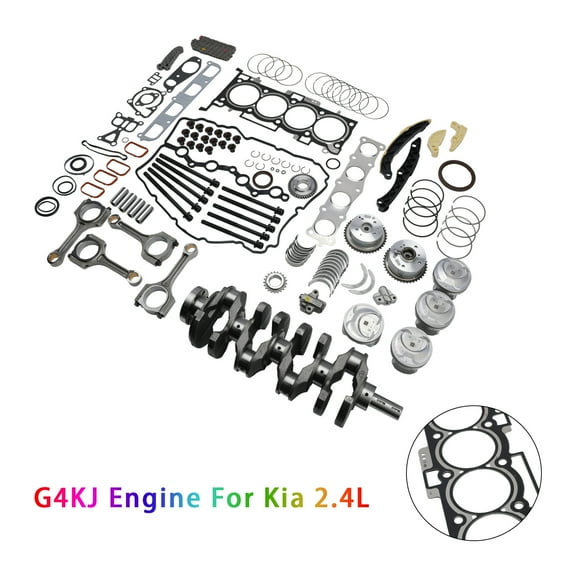 G4KJ Engine Overhaul Rebuild Kit w/Crankshaft & Rods & Timing Kit For Kia 2.4L