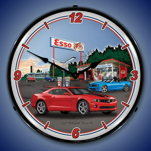 G5 Camaro SS Esso Station Wall Clock, Lighted