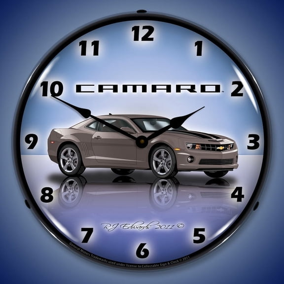 G5 Camaro Wall Clock, Lighted, Cyber Grey
