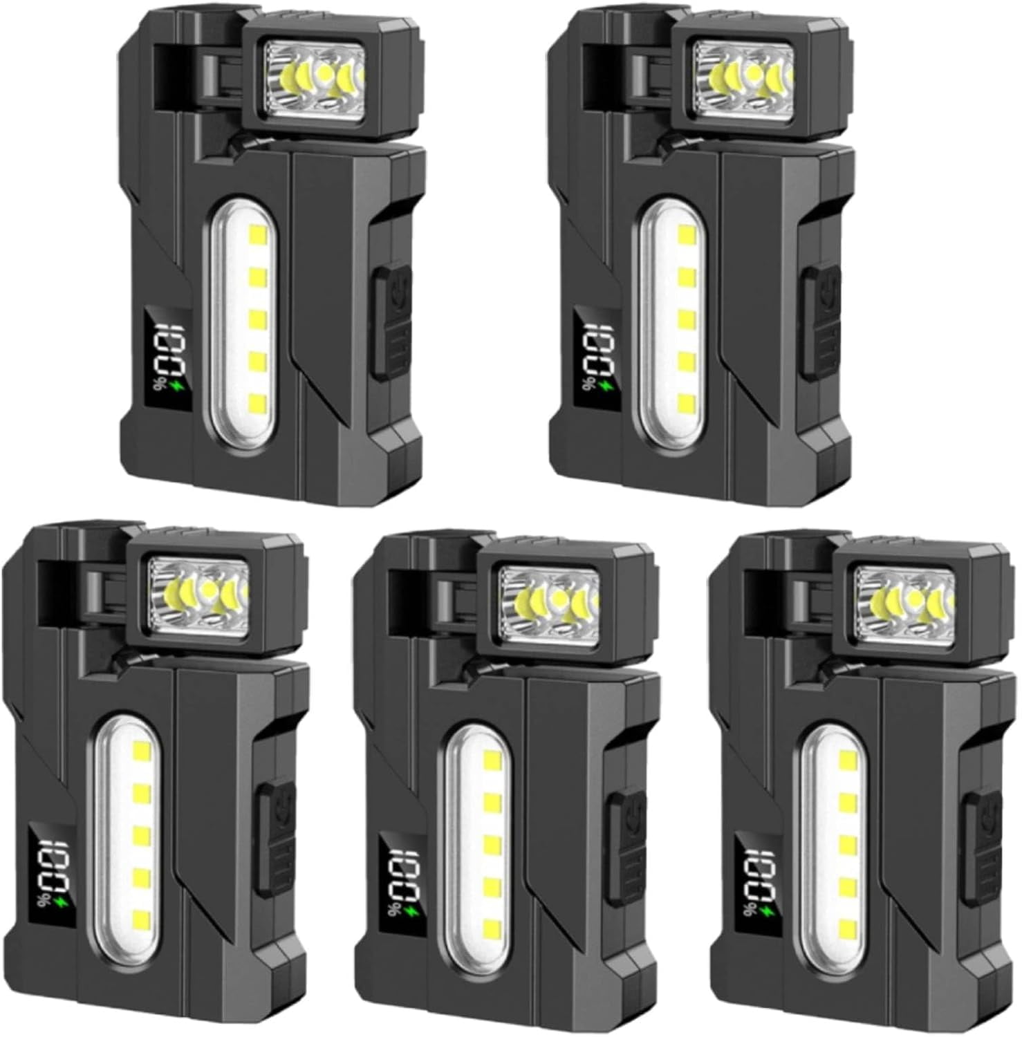 G5 EDC Flashlight 1200Lumens - Super Bright Rechargeable Mini LED Light with 180° Rotatable Magnet, 3 Modes Dual Lights, Portable Pocket Torch with Keychain for Outdoor Emergency Camping Daily Carry