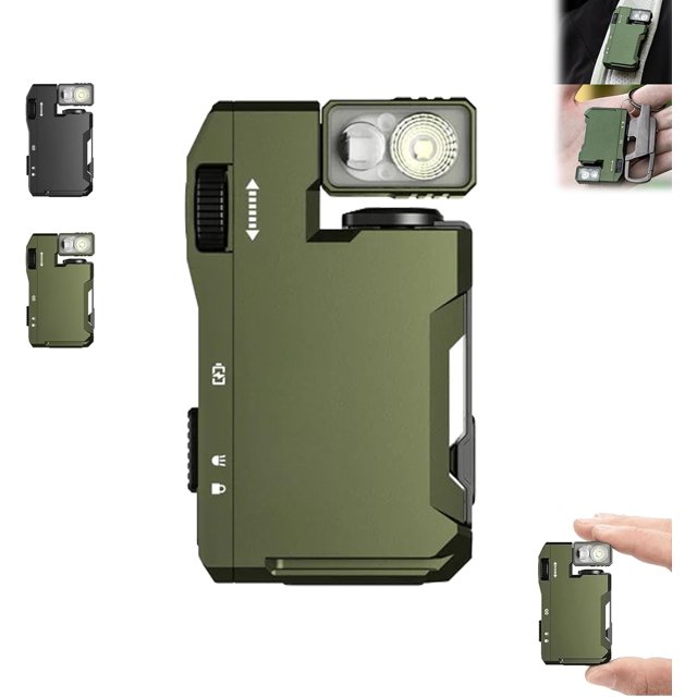 G5 EDC Flashlight Rechargeable, G5 Magnetic Mini Flashlight, 3 Modes 400 Lumens EDC Flashlights with RGB, 180° Rotatable Head, for Outdoor, Home, Car Repair, Emergency (Green 1PC)