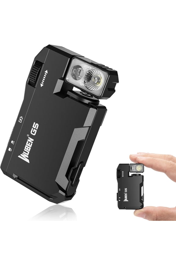 G5 Rechargeable EDC , 400 Lumens Dual Light Sources Mini with RGB Light, Portable Flat Pocket s, Magnetic Keychain for Outdoor Home Emergencies (Black)