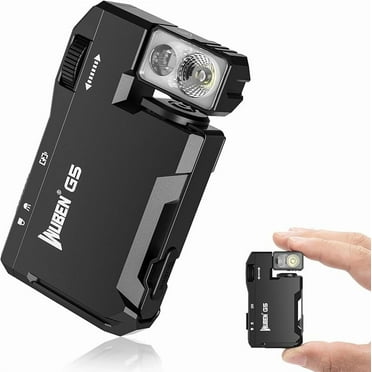 G5 Rechargeable EDC Flashlight, 400 Lumens Dual Light Sources Mini Flashlight with RGB Light, Portable Flat Pocket Flashlights, Keychain Flashlight for Outdoor Home Emergencies (Black)