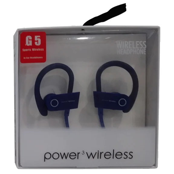 G5 Sports Power 3 Bluetooth Portable Water Resistant In-Ear Headphones - Blue