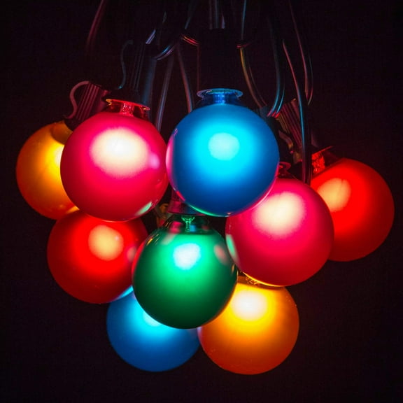 G50 Assorted Satin String Lights with Black Wire
