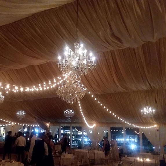 G50 String Lights with 25 Clear Bulbs Outdoor Cafe Hanging Lights White Wire - 25 Feet