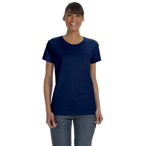 G5000L Gildan Ladies Heavy Cotton 100% Cotton T-Shirt, Navy, L, Pack Of 2, Tshirts for Women