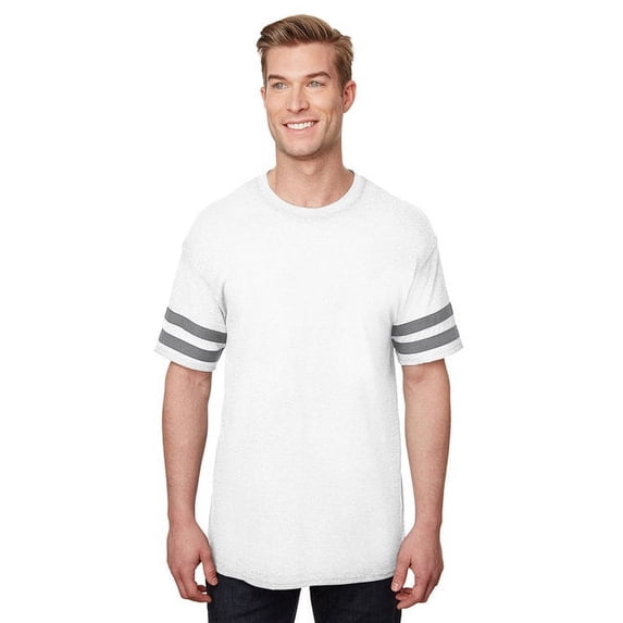 G500VT Gildan Heavy Cotton Adult Victory T-Shirt-White/Graphite Heather-XS