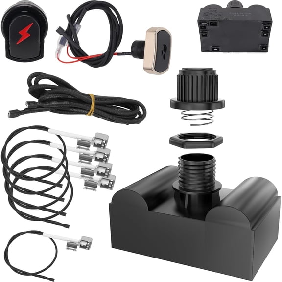 G511-0055-W1 Grill Igniter DHLG-5A for Igniter Replacement, G515-0030-W2 5 Outlet Electronic Ignition Module w/ Wires & 2 Push Buttons for Grill Replacement Parts Surefire Ignitor