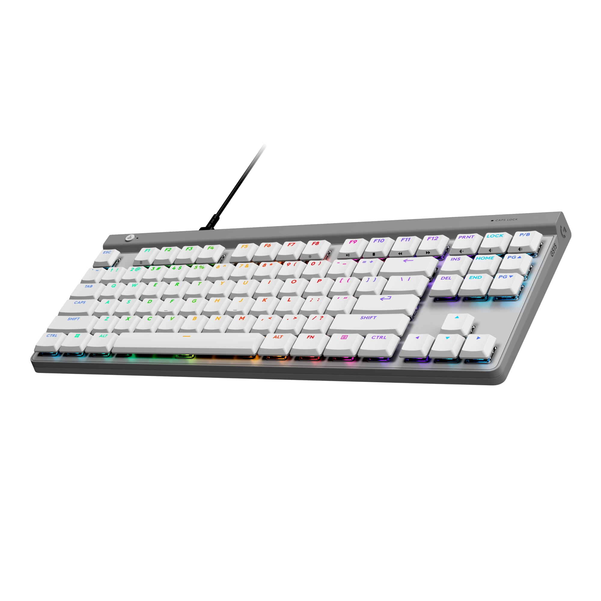 Logitech G515 TKL Wired Low Profile Gaming Keyboard, Fully Customizable RGB, Tactile/Brown Switches, White