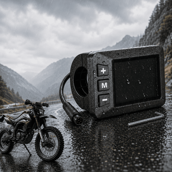 G518 Display Screen, E-Bike LCD Display Speedometer Replacement with 3 Function Keys, ElectricOff-Road Motorcycle Accessories for Riding Data Check, E-Bike Upgrade Mods
