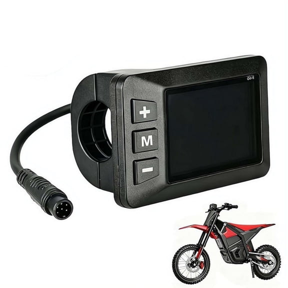 G518 Display Screen,Electric E-Bike LCD Display Replacement with 3 Function Keys,ABS Waterproof Case,5 Pin Wiring Harness, Electric Motorcycle Accessories for Riding Data Check