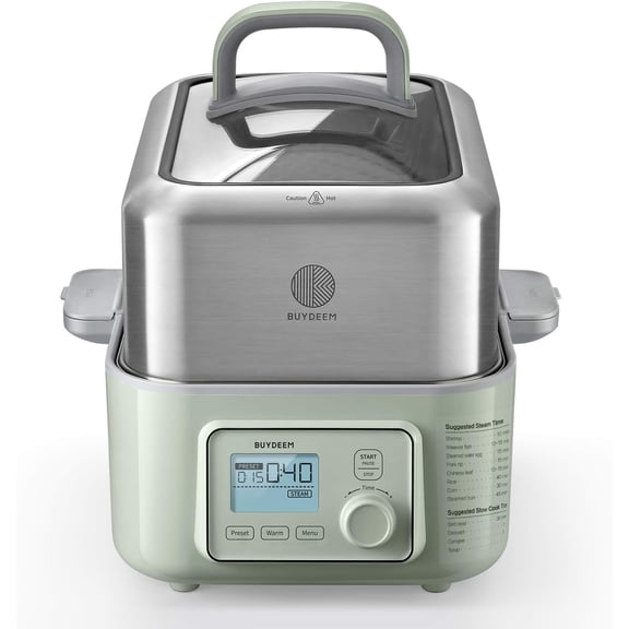 G553 5-Quart Electric Food Steamer for 2-4 Servings, One Touch Vegetable Cooking, Digital Multifunctional Steamer, Quick Steam, Stainless Steel Tray, No Stew Pots Included