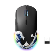 G57 Wireless Gaming Mouse, 8000 DPI, 80g, 2.4G/Bluetooth/USB-C Rechargeable Wireless Mouse with 5 Programmable Buttons for PC/Mac, Black