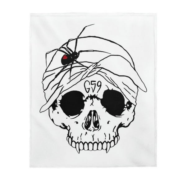 G59 Skull and Black Widow Plush Throw Blanket, Suicideboys Grunge Rap Music Blanket