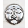 thumbnail image 1 of G6 COLLECTION 12" Silver Wooden Moon Face Wall Art – Hand Carved Moon Mask, Celestial Boho Wall Hanging Décor Silver, 1 of 4