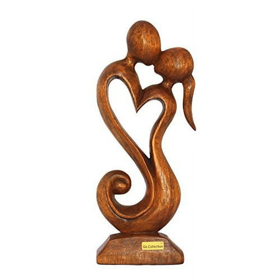 G6 Collection 12" Hand Carved Wooden Eternal Love Sculpture – Unique-Romantic Home Decor & Gift